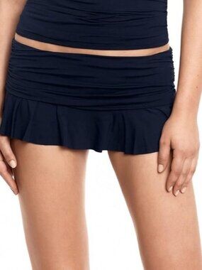 Lauren Ralph Lauren Ruffle Skirted Hipster Swim Bottom Black ( 6 )